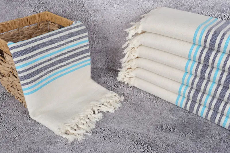 Valentines Day Gift Idea, Cotton towel, Bulk Order Towel, Personalized Gift, Best Friend Gift, 70x40 Linen Striped Towel, Custom Towel Beach - 6