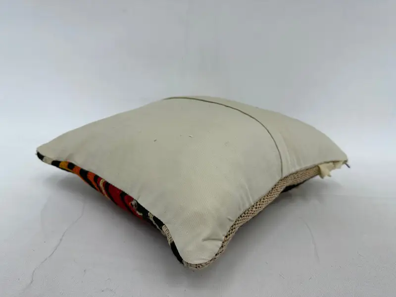 Red & Orange Striped Pillow, Size 14x14 Inches Decorative Pillow - 7