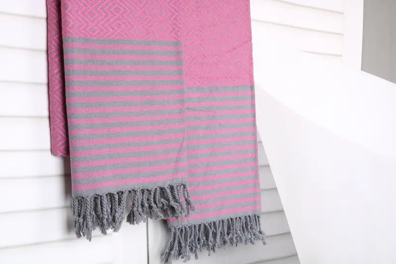 70x40 Cotton Diamond Towel, Birthday Gift, Summer Gift, Gift For Her, Handmade Gift, Organic Cotton Towel, Luxury Turkish beach towel with fringe - 8