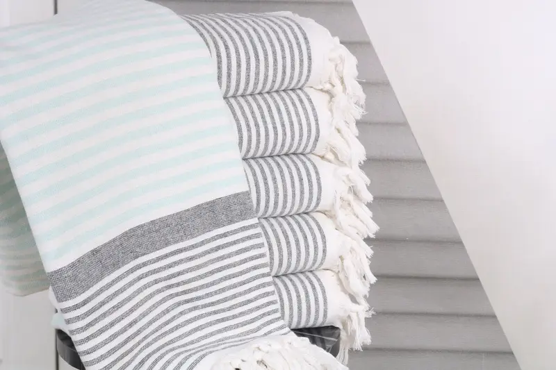 Wedding Gifts Towel, Custom Wedding Gifts, Boyfriend Christmas Gift, Peshtemal Towel USA, 68x40 Cotton Striped Terry Towel, Turkish beach towel - 1