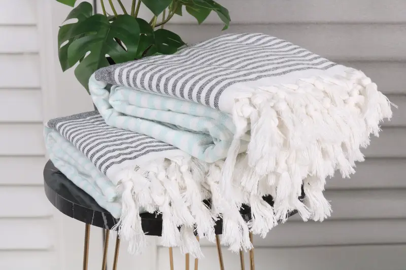 Wedding Gifts Towel, Custom Wedding Gifts, Boyfriend Christmas Gift, Peshtemal Towel USA, 68x40 Cotton Striped Terry Towel, Turkish beach towel - 3