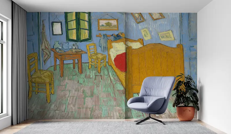 Bedroom in Arles, Famous Wall Mural, Modern Wall Paper, 3d Wall Paper, Custom Wall Paper, Van Gogh Wall Mural, - 4