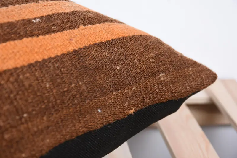 Cushion, Christmas Cushion Case, Boho Pillow, 18x18 Brown Cushion, Comfy Throw Pillow, Turkish Rugs Cushion Case, Kilim Pillow, Home Decor Pillow - 7