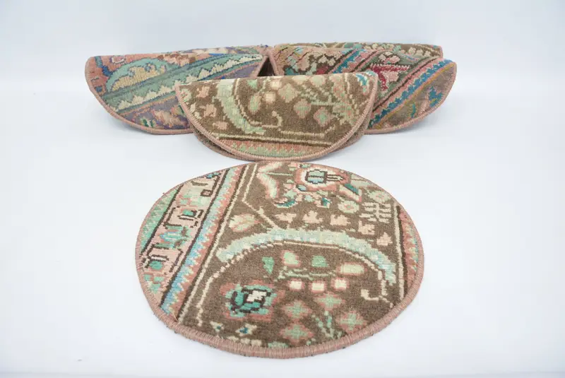 エレガントなブラウン & ブロンズ サークル プレースマット、プレミアム キッチン装飾