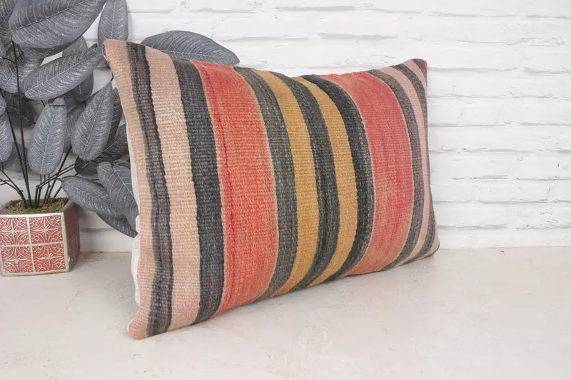 16x24 Red Pillow Cover, Kilim Pillow, Kilim Pillow Cover, Neutral Throw Pillow Cover, Handmade Kilim Cushion, Pillow Case - 3