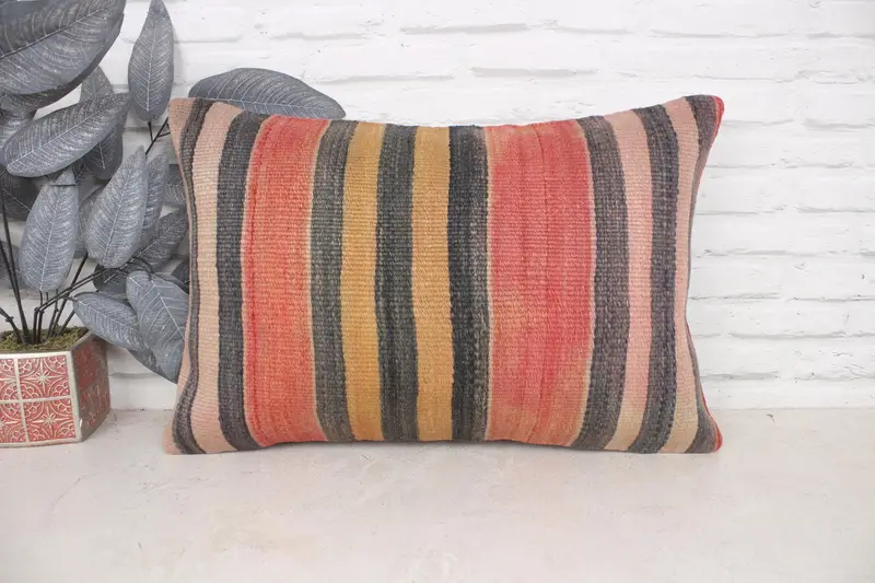 16x24 Red Pillow Cover, Kilim Pillow, Kilim Pillow Cover, Neutral Throw Pillow Cover, Handmade Kilim Cushion, Pillow Case - 1