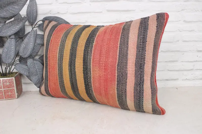 16x24 Red Pillow Cover, Kilim Pillow, Kilim Pillow Cover, Neutral Throw Pillow Cover, Handmade Kilim Cushion, Pillow Case - 4