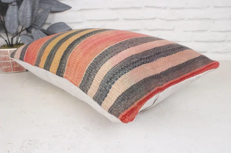 16x24 Red Pillow Cover, Kilim Pillow, Kilim Pillow Cover, Neutral Throw Pillow Cover, Handmade Kilim Cushion, Pillow Case - 6