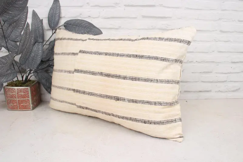 Almohada para el sofá, cojín, almohada vintage, almohada étnica simulada, almohada de beige 16x24, una farsa de cojín de kilim, estuche de almohada retro de tiro retro - 4