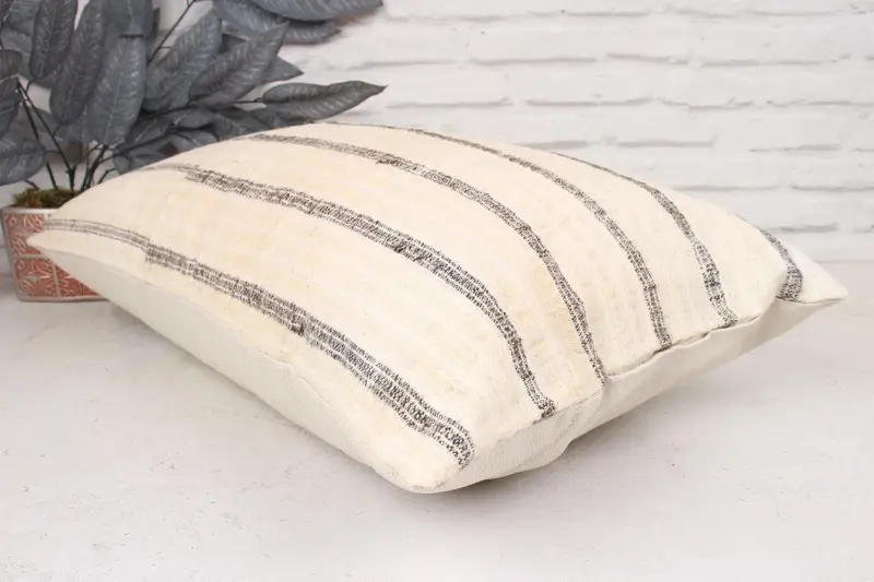 Almohada para el sofá, cojín, almohada vintage, almohada étnica simulada, almohada de beige 16x24, una farsa de cojín de kilim, estuche de almohada retro de tiro retro - 6