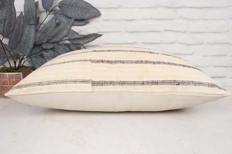 Almohada para el sofá, cojín, almohada vintage, almohada étnica simulada, almohada de beige 16x24, una farsa de cojín de kilim, estuche de almohada retro de tiro retro - 5