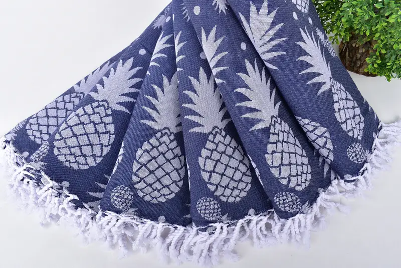 Turkish hand towel, 70x36 Cotton Pineapple Design Towel, Absorbent Turkish towel, Wedding Day Gift For Bride, Kids Beach Towel, Peshtemal Towel - 5
