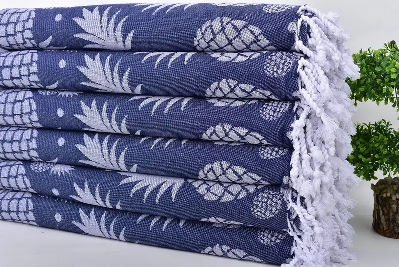 Turkish hand towel, 70x36 Cotton Pineapple Design Towel, Absorbent Turkish towel, Wedding Day Gift For Bride, Kids Beach Towel, Peshtemal Towel - 4