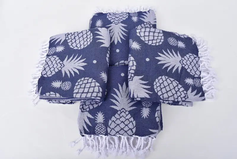 Turkish hand towel, 70x36 Cotton Pineapple Design Towel, Absorbent Turkish towel, Wedding Day Gift For Bride, Kids Beach Towel, Peshtemal Towel - 7