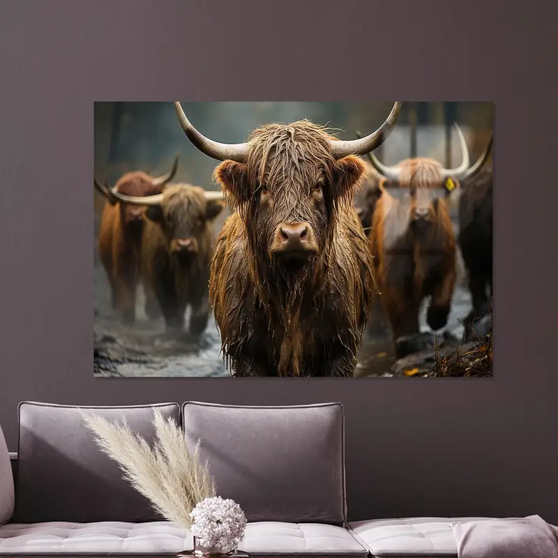 Lienzo elegante de granja de vacas costeras: Elegancia de una granja desatada