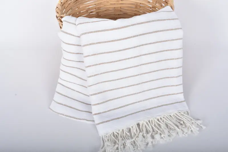 Wedding Hand Made Gift, Custom Wedding Gift, Christmas Favors, Bachelor Towel, 70x40 Cotton Striped Towel, Handmade Gift, Organic Turkish towel - 5