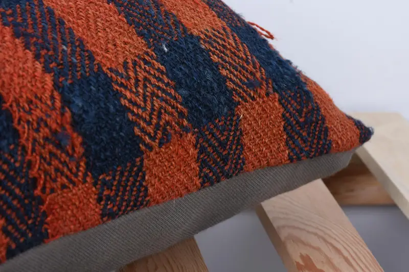 Ottoman Cushion, 12x24 Orange Pillow Sham, Turkish Kilim Pillow, Cushion Cover, Office Chair Pillow Sham, Turkish Pillow, Pillow for Sofa - 7