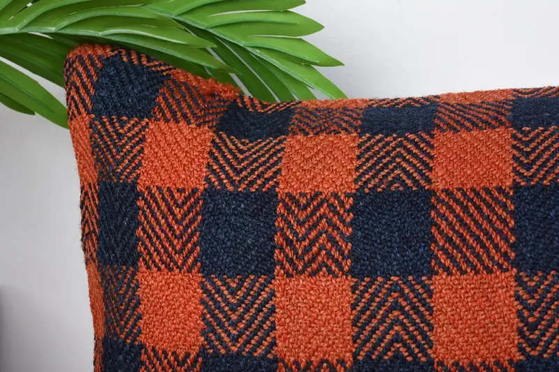 Ottoman Cushion, 12x24 Orange Pillow Sham, Turkish Kilim Pillow, Cushion Cover, Office Chair Pillow Sham, Turkish Pillow, Pillow for Sofa - 2
