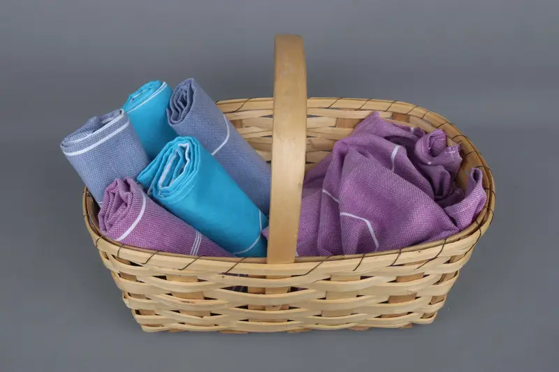 Striped Fringeless Hand Towel, Cotton, Beige, 20x36