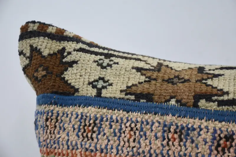 Sustainable Pillow, Pillow for Sofa, Patio Cushion, Vintage Pillow, Pillow Cover, 16x36 Blue Pillow Cover, Handmade Kilim Cushion - 2