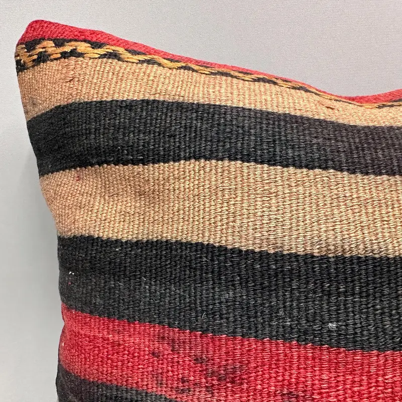 Decorative Throw Pillow, Vintage Kilim Pillow, Throw Kilim Pillow, 18x18 Beige Cushion Case, Cushion, Interior Designer Pillow - 5