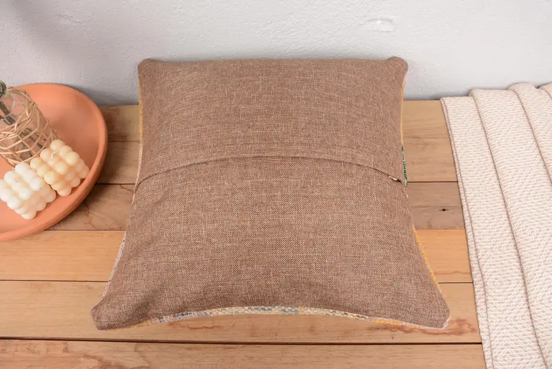 Pillow Cover, Turkish Kilim Pillow, 18x18 Orange Pillow Sham, Southwestern Pillow Cover, Interior Designer Pillow, Gift Pillow - 6