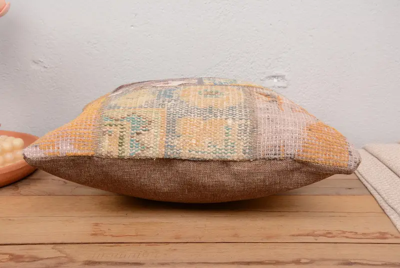 Pillow Cover, Turkish Kilim Pillow, 18x18 Orange Pillow Sham, Southwestern Pillow Cover, Interior Designer Pillow, Gift Pillow - 5