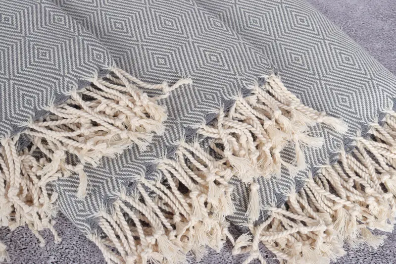 74x40 Cotton Diamond Towel, Gym Towel, Peshtemal Towel, Large Turkish Towel, Grandma Gift, Travel towel, Oversized Beach Towel, Towel With Name - 5