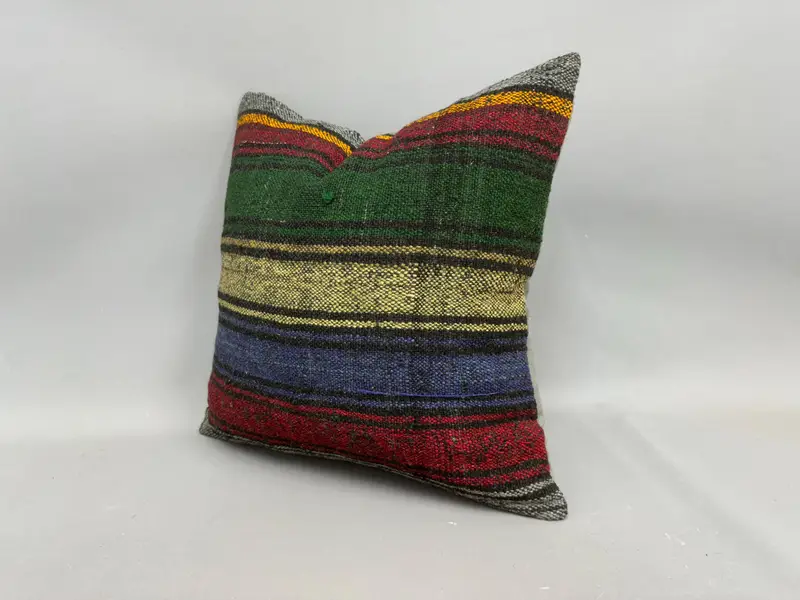 Chair Pillow, Vintage Pillow, Turkish Pillow, Pillow, Indoor Pillow Case, Turkish Kilim Pillow, Ottoman Pillow, 20x20 Purple Pillow Sham - 3