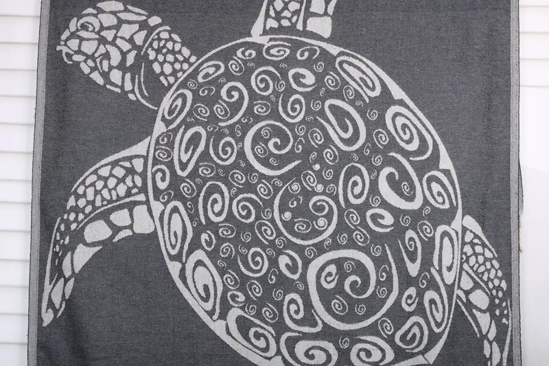 Personalized Wedding Gift Cotton Towel Navy Carretta, 40x71 Inches