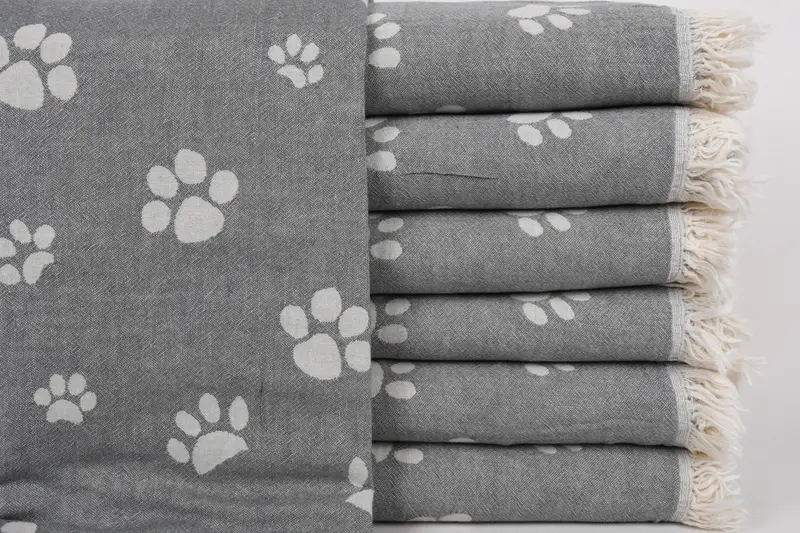 Gift For The Home Decor, Spa Towel, Summer Gift, Handmade Gift, 70x36 Cotton Paw Design Towel, Personalized Towel, Custom Name Towel, Memorial Gift - 1