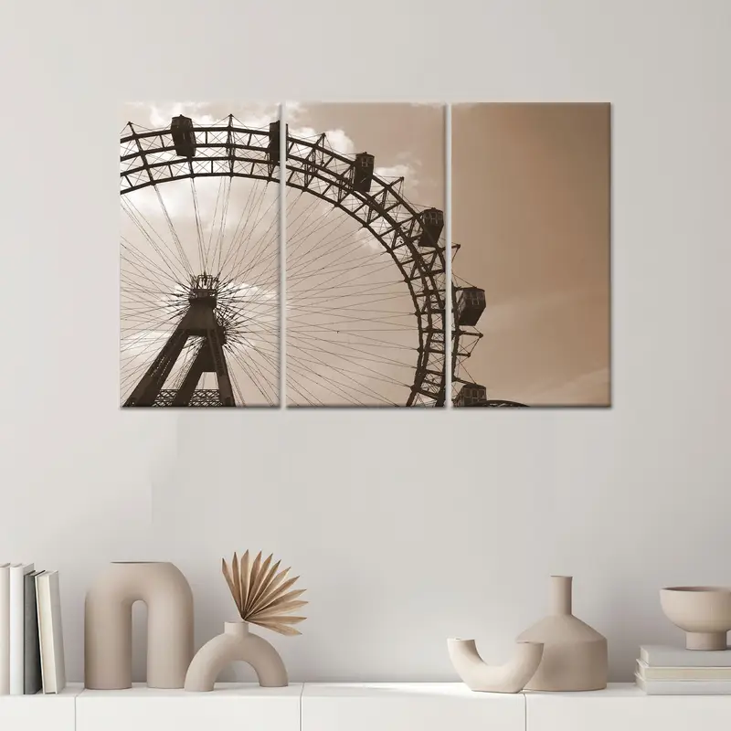 Modern Dönme Dolap Parkı Kanvas Tablo: Zarif Ofis Sanatsal Reprodüksiyon