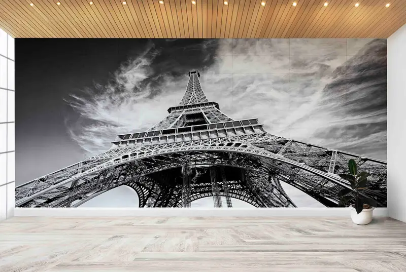 Bedruckte Eiffel-Paris-Landschaftstapete: Elegantes Wahrzeichen-Dekor