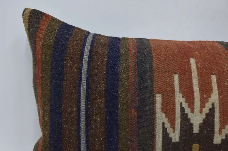 Home Decor Pillow, Cushion Cover, Shabby Chic Pillow Cover, 16x36 Blue Pillow, Throw Kilim Pillow, Turkish Kilim Pillow, Retro Cushion - 2