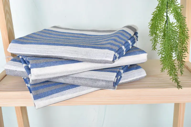 Yoga Towel, Thin towel, Handwoven organic Turkish towel for spa, 68x40 Cotton Striped Towel, Hammam towel, Family Gift, Bachelorette Party Gifts - 7