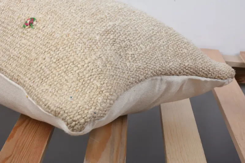 Seat Pillow Case, Kilim Pillow, Neutral Throw Pillow Sham, Vintage Pillow, 12x20 Beige Cushion Case, Pillow for Couch, Cushion Case - 7