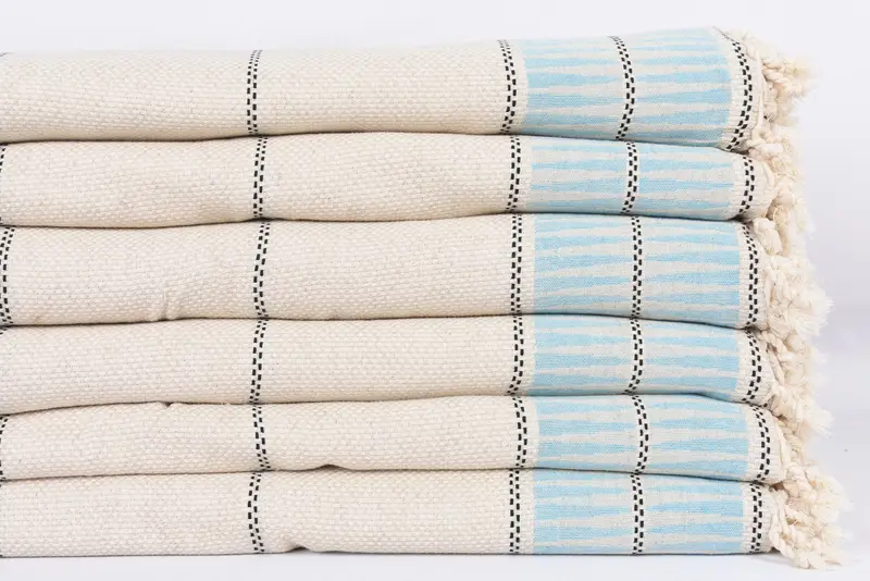 Bridal Shower Favors, Shower Curtain, Turkish Blanket Throw, Wedding Favors, Personalized Gifts, Throw Blanket, 104x96 Cotton Striped Towel - 3