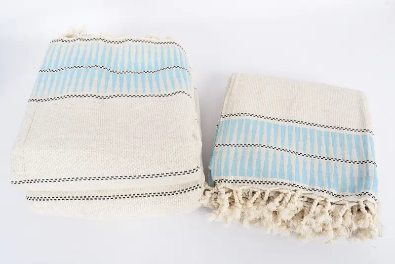 Bridal Shower Favors, Shower Curtain, Turkish Blanket Throw, Wedding Favors, Personalized Gifts, Throw Blanket, 104x96 Cotton Striped Towel - 7
