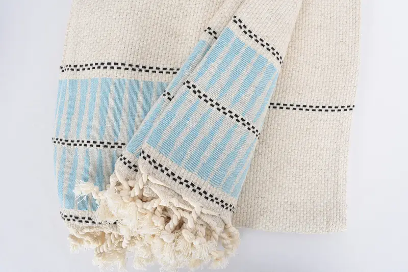 Bridal Shower Favors, Shower Curtain, Turkish Blanket Throw, Wedding Favors, Personalized Gifts, Throw Blanket, 104x96 Cotton Striped Towel - 8