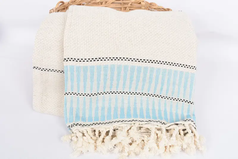 Bridal Shower Favors, Shower Curtain, Turkish Blanket Throw, Wedding Favors, Personalized Gifts, Throw Blanket, 104x96 Cotton Striped Towel - 5