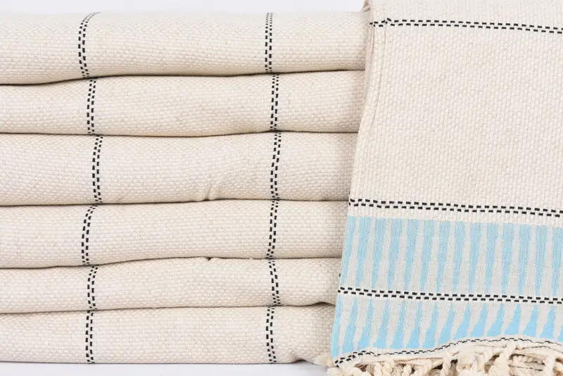 Bridal Shower Favors, Shower Curtain, Turkish Blanket Throw, Wedding Favors, Personalized Gifts, Throw Blanket, 104x96 Cotton Striped Towel - 2
