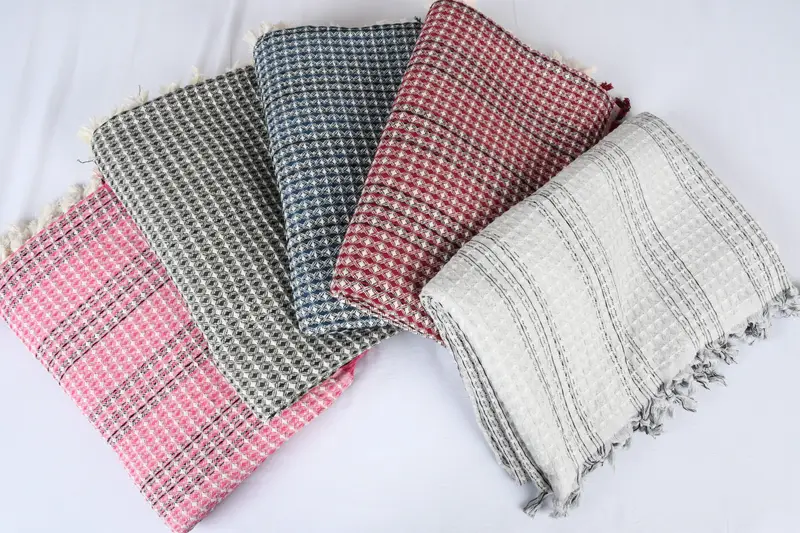 First Wedding Anniversary Gift, Monogram Blanket, Throw Blanket, Bedspread, 96x70 Cotton Striped Towel, Personalized Wedding Gift For Couple - 4