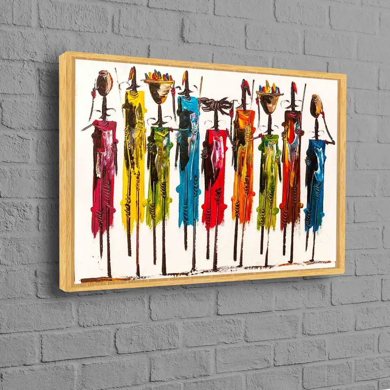 Elegant Masai Canvas: Abstract African People Art Print