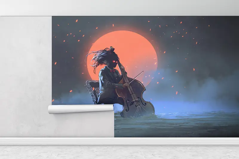 Custom Wall Paper, Mysterious Man Mural, Bright Wall Paper, 3d Wall Paper, , Sea Landscape Wallpaper, Modern Wall Poster, - 5