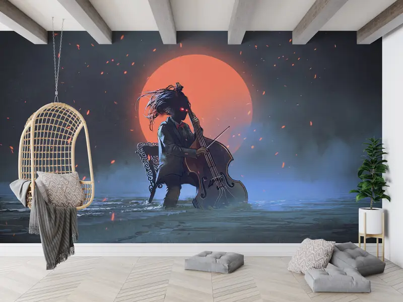 Custom Wall Paper, Mysterious Man Mural, Bright Wall Paper, 3d Wall Paper, , Sea Landscape Wallpaper, Modern Wall Poster, - 8