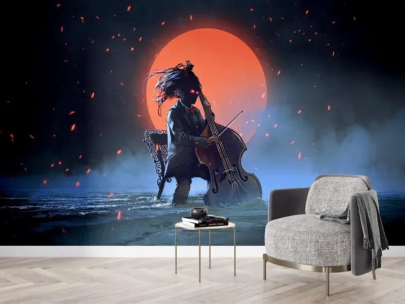 Custom Wall Paper, Mysterious Man Mural, Bright Wall Paper, 3d Wall Paper, , Sea Landscape Wallpaper, Modern Wall Poster, - 6