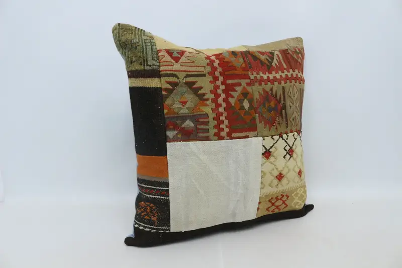 Outdoor Bolster Cushion Case, Throw Kilim Pillow, Boho Pillow, 28x28 Red Cushion Cover, Pillow Cover, Kilim Pillow, Floor Pillow Sham - 3