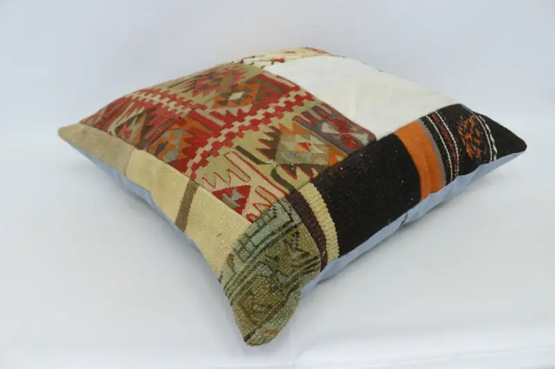 Outdoor Bolster Cushion Case, Throw Kilim Pillow, Boho Pillow, 28x28 Red Cushion Cover, Pillow Cover, Kilim Pillow, Floor Pillow Sham - 6