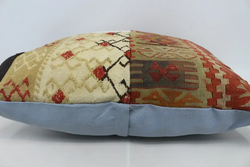 Outdoor Bolster Cushion Case, Throw Kilim Pillow, Boho Pillow, 28x28 Red Cushion Cover, Pillow Cover, Kilim Pillow, Floor Pillow Sham - 5
