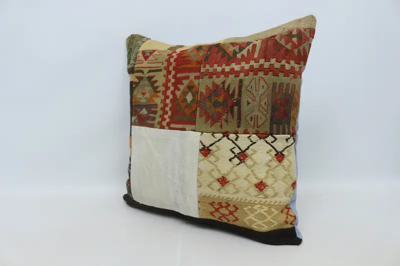 Outdoor Bolster Cushion Case, Throw Kilim Pillow, Boho Pillow, 28x28 Red Cushion Cover, Pillow Cover, Kilim Pillow, Floor Pillow Sham - 4